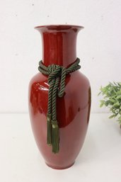 Oxblood Tall Urn Vase With Braided Tassels Diane Love For Mikasa
