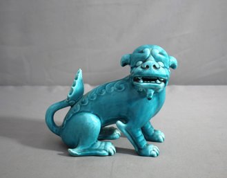 Ceramic Chien De F In Turquoise - A Japonism-Inspired Masterpiece