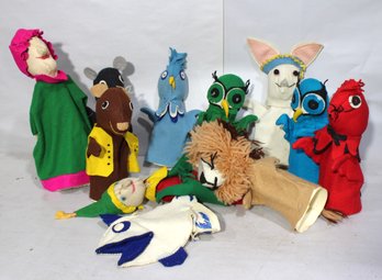 Assorted Lot Of Handmade Felt Hand Puppets