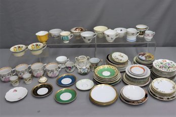 Group Lot Of Fine China Mixed Stacks Of Plates And Mugs And Cups/saucers. Etc