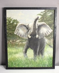 Signed Elephant Print By A. Friedman