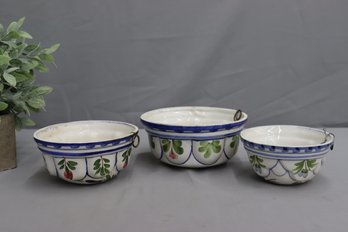 Three (3) Vintage Bassano Ceramiche ABC Floral Hand Painted Ceramic Pottery Mold