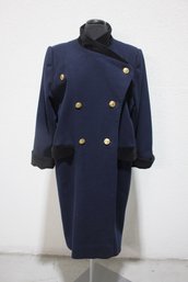 Vintage Christian Dior Navy Blue Long Sleeve Peacoat