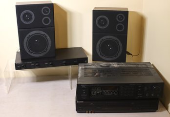 Onkyo Tuner/amplifier, Sony DVD/VCR,  Niles Speaker Control System, 2 Kings Point Speakers