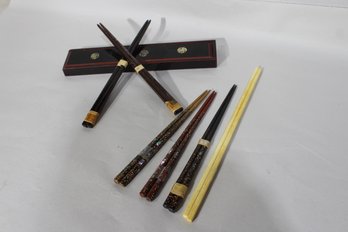 Lacquered Wooden Chopstick-6 And One Case