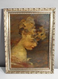 Impressionist Portrait Of A Woman - Unsigned Oil On Canvas