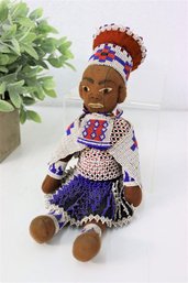 Handmade Beaded South KwaZulu-Natal African Felt Doll