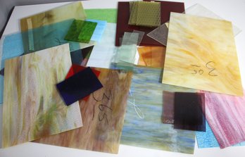 Group Lot Of Transparent Stained Glass Sheets