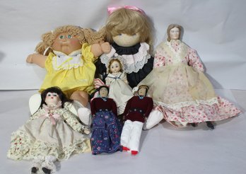 Vintage Doll Collection - Cloth, Porcelain, And Collectibles Assortment