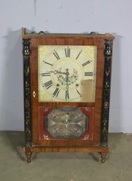 Antique American Wooden Shelf Clock, Parts - See Photos For Condition