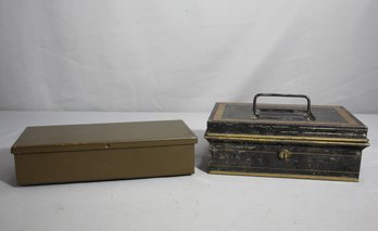 Vintage Toolboxes: Western Electric & Distressed Black Storage Box