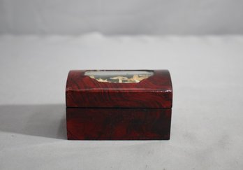 Lacquered Jewelry Box With Cork Sculpture -small