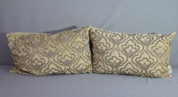 Pair Of Artistic Beaded Pillows 21' X12'