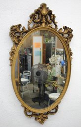 Vintage Gold Ornate Oval Wall Mirror