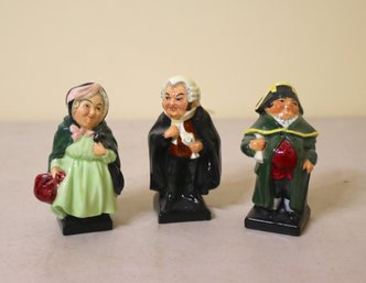 Three Vintage Royal Doulton Figurines - Sairey Gamp, Buzfuz, Bumble Doulton