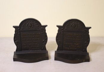 Vintage Pair Of Bradley & Hubbard Cast Iron Literary Bookends