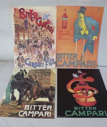 Vintage Italian Bitter Campari Advertising Posters - Set Of 4