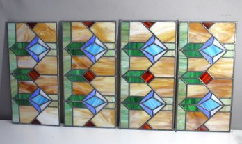 Set Of Four 20' X 10' Lead Glass Panels