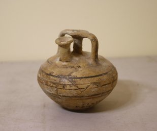 Archaic Mycenaean Terracotta Stirrup Jar Vessel
