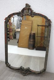 Antique Ornate Baroque Style Wall Mirror