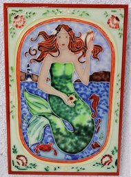 Mermaid Hand Painted Ceramic Art Tile From Morse Museum Of Modern Art Gift Shop