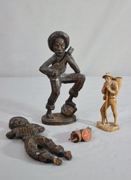 Group Lot Of Wooden Carved Figures