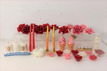 Group Lot With Great Variety Of Decorative Candles