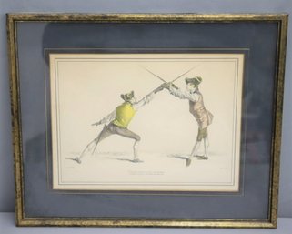 Vintage Fr Amed Print By James Gwin-1763  Art Of Fencing - De La Volte Surat Pass Au Dehors Des Armes