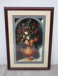 Framed Vase With Flowers In A Niche Print