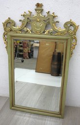 Grand Rococo Style Gilded Mirror With Ornate Crown Top