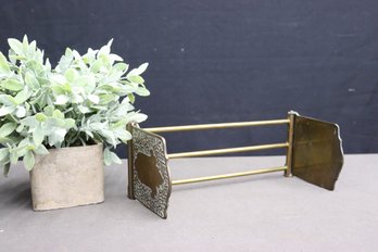 Vintage Library Brass Book Slide/Folding Bookends