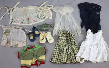 Group Lot Of Vintage Doll Clothing, Including Pair Of Roller Skates