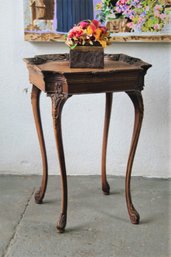 Regency Style Ornately Carved Gallery Side Table
