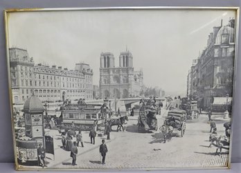 Vintage Framed Poster Of Pont St. Michel And Notre Dame Publistar Postar Limited Quantity No 22 Paris