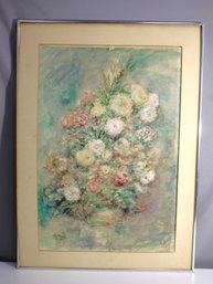 'Signed 1991 Alex Mouton Original Floral Watercolor Painting'