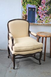French Provincial  Upholstered Open  Arm Chair