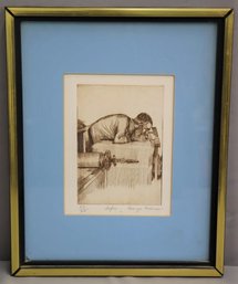 Original Limited Edition Etching 'safer' #20/25, Signed George Crionas