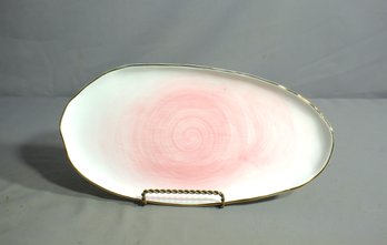 Elegant Suite One Studio Handcrafted Pottery Tray With Gold Trim