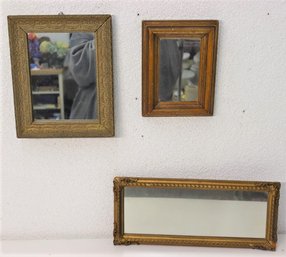 Group Of Three Vintage Crafted Frames With Mirrors, Different Sizes