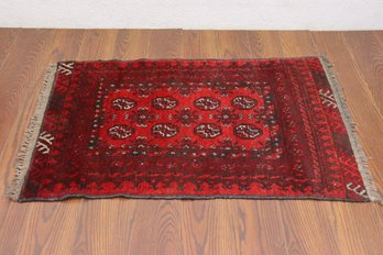 Red Decorative Geometric Persian Mat Size: 47.5' X 30'