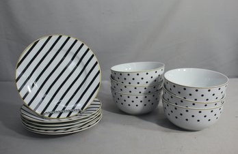 Polka Dots & Stripes Dinnerware Set