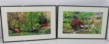 Pair Of Framed Large Japanese Garden Photographs