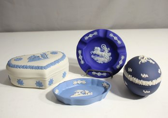 Assorted Wedgwood Jasperware Collection  Green And Blue Tones