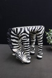 2 Of 2: Painted Black & White Cheeky Zebra Plant Stand (broken Ear)