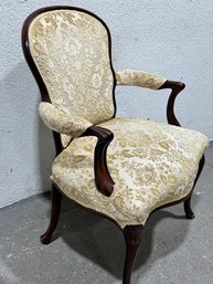 Vintage Carved Mahogany Open  Arm Chair