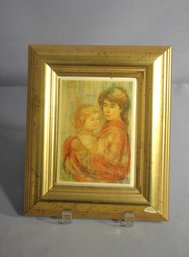 Edna Hibel's 'Mother-Child Harmony' With Certificate Of Authenticity'on The Back