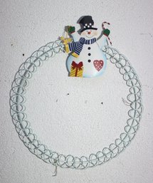 Christmas Snowman Riding Wire Loop Decorative Wall Hanging