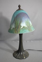 Art Deco-Inspired Reverse Painted Table Lamp