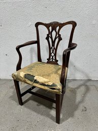 Single Chippendale Mahogany Armchair-would Need To Be Reupholstered