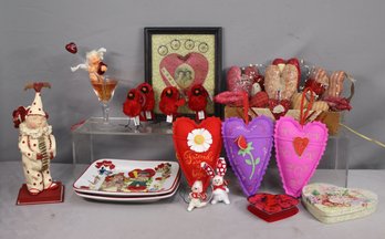 Assorted Lot Of Valentines Decor